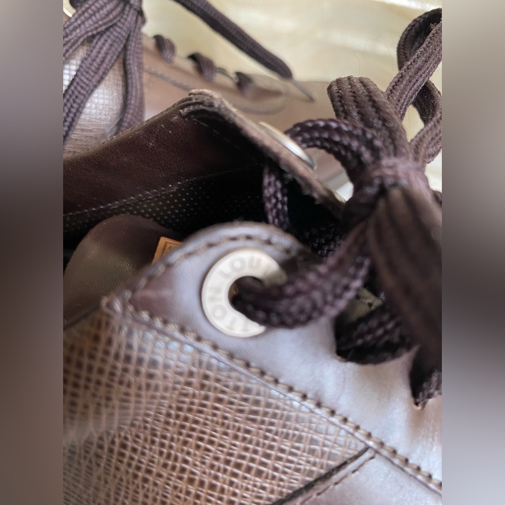 Louis Vuitton Brown Leather Men's Shoes LV sneakers - Picture 15 of 16